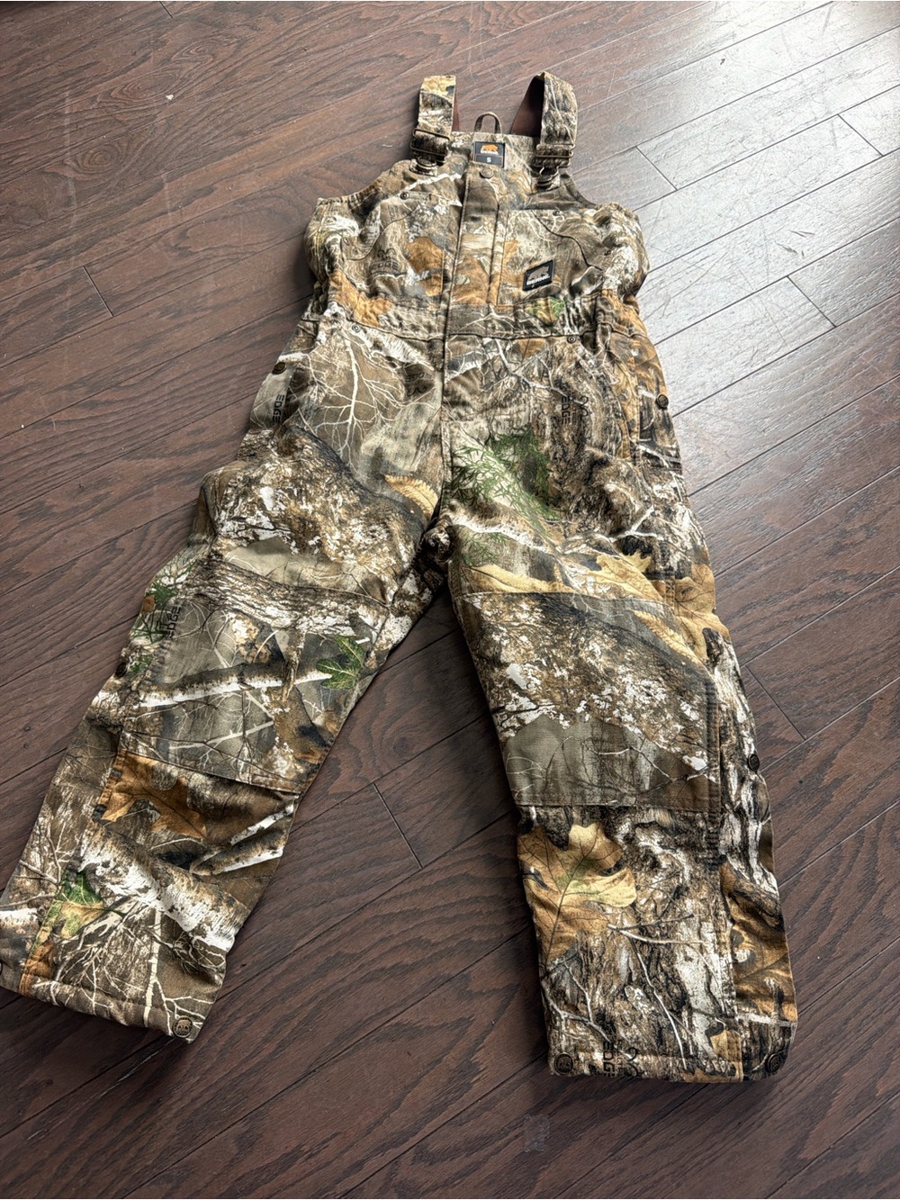 BERNE Youth Insulated Camo Softstone Hunting Coveralls Bib Overalls sz small - Picture 4 of 4